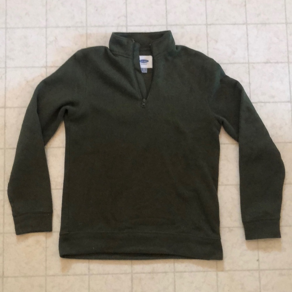 Old navy men’s 1/4 zip small green fleece pullover sweater